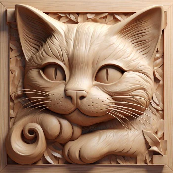 Nature and animals (st Bambino cat 1, NATURE_3245) 3D models for cnc